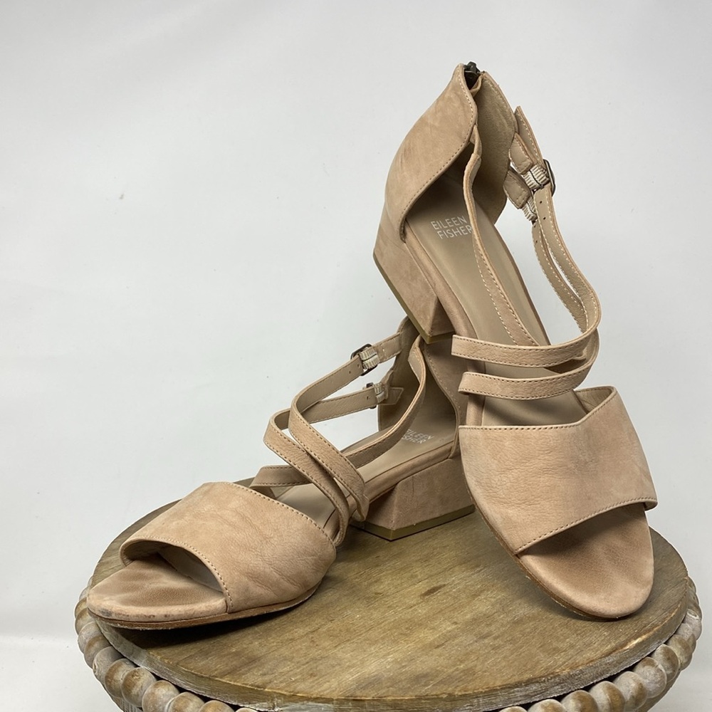 Eileen Fisher Kyra Nubuck Block Heel Sandal